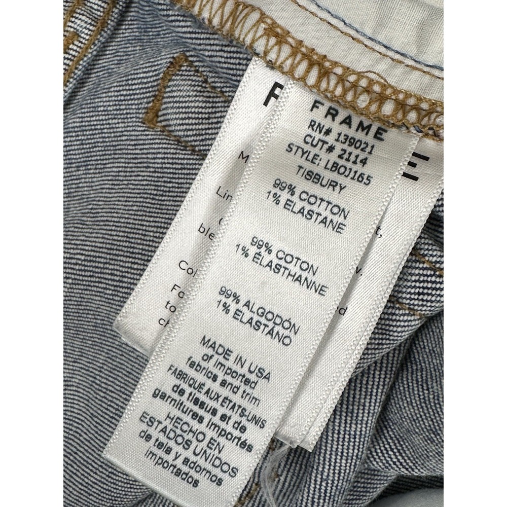 FRAME Denim Le Boy Light Wash High-Rise Straight Leg Distressed Jean Size 26 - Picture 13 of 15